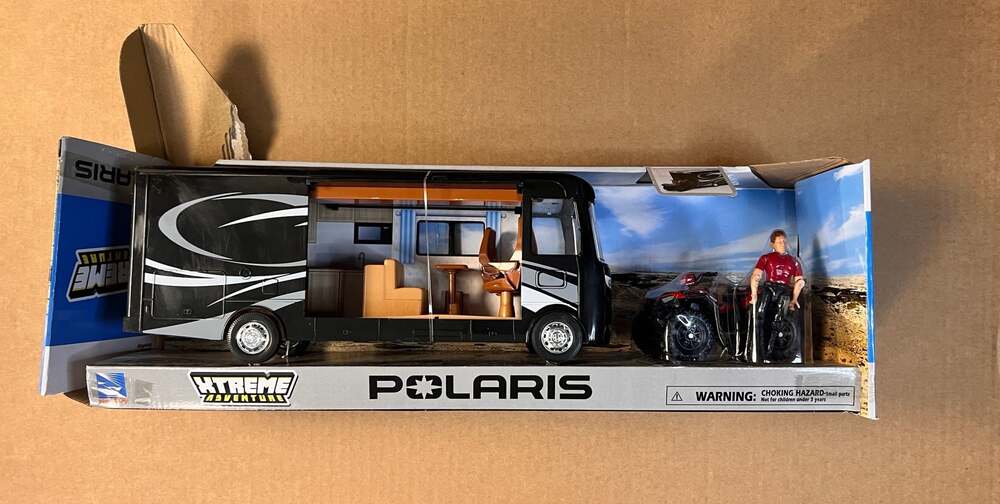 Damaged Box NewRay Polaris RV Motorhome Toy Set Sportsman XP 1000 ATV